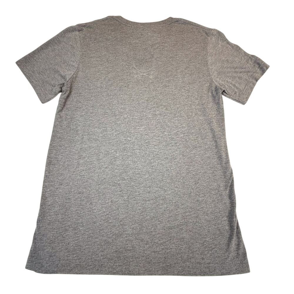 Unisex Canvas Gray T shirt with Ant on a Bicycle Graphic Short Sleeve V Neck - Picture 6 of 16